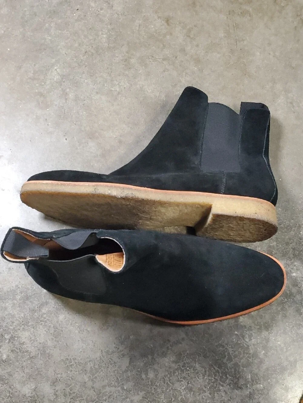 New Republic, Mark McNairy Houston Black Suede Boots with Crepe Sole Men Size 13